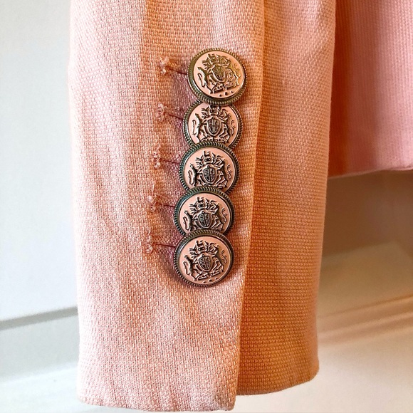 VERONICA BEARD Tyra Blazer Lion Crest Buttons Pink 8 MSRP $648 - Picture 5 of 10